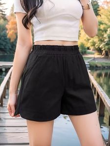 High Waist Cotton Shorts Womens Summer Casual Pants A-Line Slimming Hot Pants Design Sensation Sporty Outerwear Shorts
