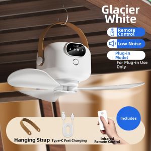 New 2025 USB Rechargeable Silent Hanging Fan for Mosquito Net Outdoor Tent Camping Home Use Super Long Battery Life Cooling Tool