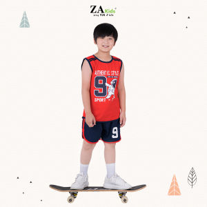 (12-64kg) Bộ Quần Áo Sát Nách Bé Trai Mặc Nhà Đi Chơi Mùa Hè Chất Vải Cotton ZA Kids ZAB2167. Size bé 2-14 Tuổi