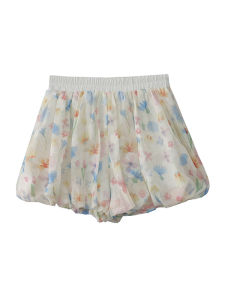 Quần Short Đèn Lồng Cạp Cao Họa Tiết Hoa Ngọt Ngào Phong Cách Mới 2025 Quần Short Thường Ngày Mùa Hè Cho Nữ