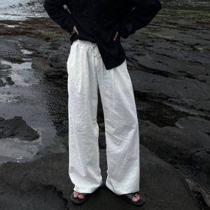 Ssumenam | Old Money Style Elastic Waist Linen Trousers