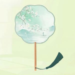 Jiaxun | Traditional Style Round Fan Long Handle