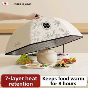 Besee | Foldable Food Cover Dust Proof Insulation Cover for Leftover Meals Keeps Food Warm for 8 Hours 7 Layer Heat Retention Mesh Design for Home Kitchen Table Use