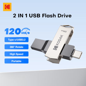Kodak | Original Kodak Type C Pendrive USB3.2 Metal USB Flash Drive 128GB 64GB 32GB HDD 2 in 1 U-disk for Keys Smartphone Laptop Desktop