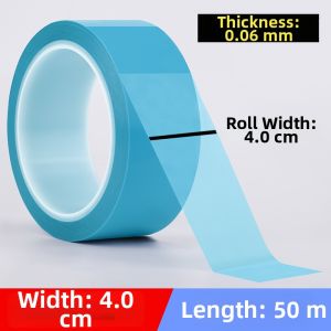 OUWEN | Strong Adhesive Residue-Free Blue Transparent Single-Sided Tape 50m