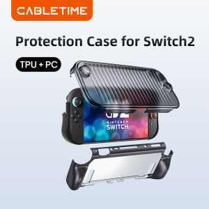 Cabletimes | CABLETIME Switch 2 Protection Case Dockable Anti-Drop Foldable TPU+PU Full Protection Front Cover for Nintendo Switch 2