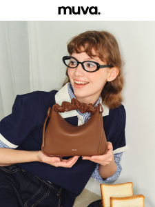 muva | Genuine Leather Cloud Bag Handheld and Crossbody 2024 Autumn and Winter New