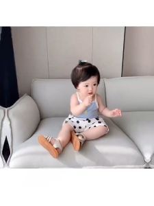 เสื้อสายเดี่ยวไขว์หลังผ้าฝ้ายลายน่ารักๆสำหรับเด็ก ผ้านุ่มเด้ง ระบายอากาศ - Babyonline(Y167)B1