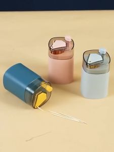 1pcs Pop-Up Automatic Toothpick Storage Dispenser  Box Tooth Pick Holder Dispenser Kitchen Restaurant Clean Anti Dust Gorik Gigi  防尘弹跳牙签筒