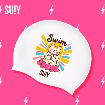 SUIY | Long Hair Waterproof Swimming Cap for Adults No Head Squeezing Larger Head Size 2026 New Design