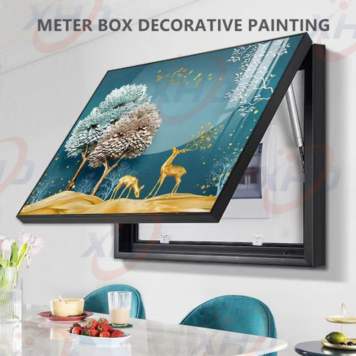 Meter Box Decorative Painting Modern Simple Light and Shadow Vertical