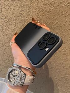 Advanced Gradient Color Phone Case for 15Pro 14 13Pro Max 12Pro Liquid Silicone Protective Cover with Large View Window Anti-Fall