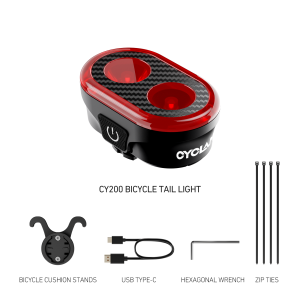 Đèn Hậu Xe Đạp Thông Minh CYCLAMI CY200 Cảm Biến Phanh Chống Nước IPX6 Đèn LED Sạc Được Tăng Cường An Toàn Khi Đạp Xe