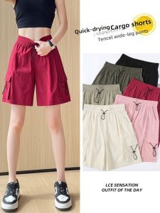 High Waist Five-Quarter American Style Workwear Shorts Womens Quick Dry Loose Casual Wide Leg Slimming Sporty Shorts