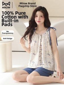 MiiOW | Cotton Bra Padded Tank Top & Shorts Set