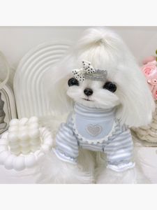 Baby Cotton Yorkie Dog T-shirt Marusci Cat Skirt Comfortable Fleece Base Shirt for Small Breeds Pets round Neck Sweatshirt