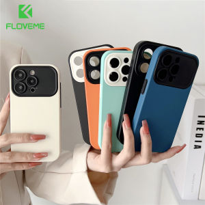 FLOVEME Matte Silicone Camera Protection Phone Case For iPhone 14 Plus 14 13 12 11 Pro Max Contrasting Colors All-inclusive Shockproof Back Cover For iphone X XR XS Max