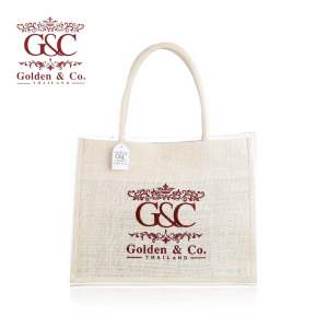 กระเป๋าผ้ากระสอบแคนวาส สีขาว Golden & Co. รุ่น Tote bags สีขาว