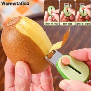 Mini Cartoon Avocado Stainless Steel Scalable Peeler Key Chain Portable Fruits Paring Knife Peeling Kitchen Gadgets Tool Zesters