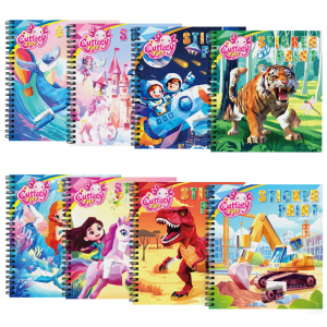 1/2/4/6PCS Paint By Sticker For Kids Childrens Busy Sticker Book By Number Sticker Puzzle Book With Story Girls Stationery