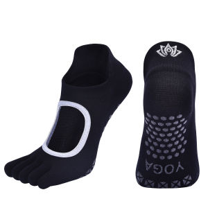 Professional Yoga Socks Womens Non-Slip Indoor Fitness Five-Finger Dance Sport Short Socks Pure Cotton Pilates Gym Wear