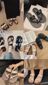 รองเท้าแตะ รองเท้าแฟชั่นแบบสวม สายคาด มี2 สี ให้เลือก รองเท้าแตะลำลอง รองเท้าแตะแบบคีบรองเท้าสายไขว้ แบบไขว้โป้ง รุ่น คลาสสิก รุ่นสายใหญ่ รองเท้าแตะ
