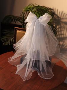 Original Simple Double Layer Butterfly Crystal Wedding Dress Headpiece Photography Prop Soft Tulle Bridal Veil New Bride Accessory