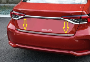 Stainless Steel Rear Tailgate Trunk Lid Cover Trim Car Accessories Fit for Toyota Corolla Tail box decorative strip 2019-2021