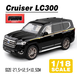 LEO 1:18 Toyota Land Cruiser LC300 SUV Metal Alloy Toys Car Model Diecast Vehicle For Boys Kids Simulation Sound Light Effect Gift Hobbies Collection