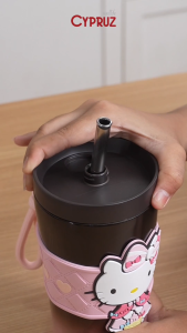 Cypruz Tumbler Sanrio Bubblegum Hello Kitty Botol Minum Stainless BPA Free Tahan Panas Dan Dingin