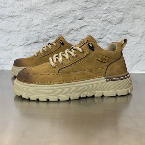 Fall 2025 Mens Casual Work Shoes Fashionable All-Match Thick Bottom Heightening Retro British Trend Soft Bottom Leisure Board Shoes