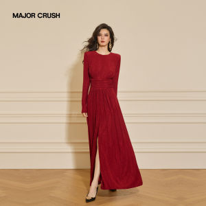 Round Neck Side Slit Figure-hugging Luxurious Elegant Gala Dress