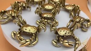 Decor Mini Tượng Cua Nhỏ Bằng Đồng Thau Để Bàn Trang Trí Tiểu Cảnh Tượng Cua Phong Thủy - Đồ Đồng Thuận Tâm
