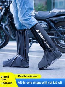 Waterproof High-Tube Rain Boot Covers Mens Womens Thickened Anti-Slip Wear-Resistant Portable Water Shoes Rain Boot Covers