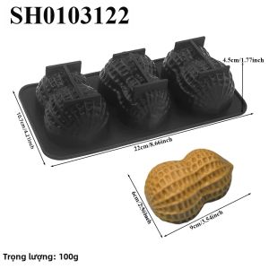 Khuôn Làm Sôcôla Silicon Thiết Kế Hình Hạt Đậu Thân Thiện Với Môi Trường Đạt Chuẩn Thực Phẩm Dụng Cụ Làm Bánh Cho Bánh Mousse Pháp 3 Hoặc 4 Ngăn Dụng Cụ Làm Bánh Ngọt Nhà Bếp