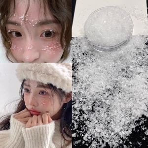 White Simulated Snowflake Face Decoration with Sticker Christmas Xmas Snowflakes Fragments Sticker Temporary Tattoos DIY Body Arts