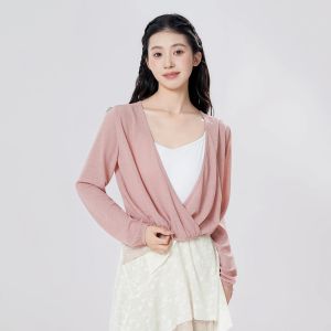 Ballet Wrap Top Long Sleeve Classical Dance Shirt for Women Autumn Contemporary Practice Wear