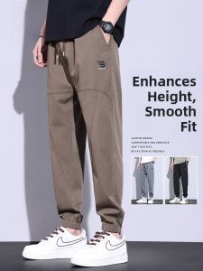 ROMON | Romon Mens Summer Thin Elastic Loose Cuffed Workwear Pants Casual Long Trousers Youthful Style Comfortable Fit Fashionable Brand