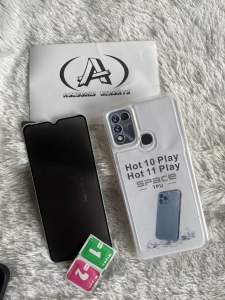 Case 2 IN 1 SoftCase INFINIX HOT 10 PLAY/9 PLAY/11 PLAY Slicon HP Case + Antigores Spay