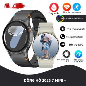 Đồng Hồ Thông Minh 7 Mini 2025 Mới Hỗ Trợ NFC Gọi Bluetooth Chống Nước IP68 Theo Dõi Sức Khỏe Đo Oxy Máu Chế Độ Thể Thao Tương Thích Với Android & iOS