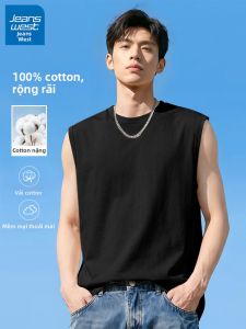 Jeanswest | Áo Lót Tập Gym Bằng Cotton Đen