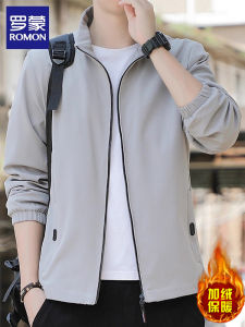 Lormen Mens Fleece Lined Stand Collar Jacket Thick Casual Sporty Outerwear Winter 2025 New Style Windproof Polyester