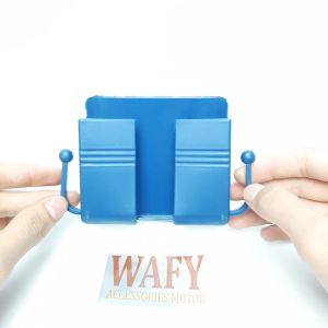 Rak Holder HP Tempel Dinding Gantungan Hook 2 Kait Tempat Charger HP Remote TV AC Serbaguna