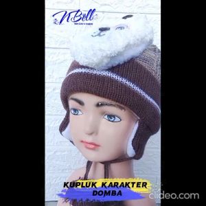 KUPLUK KARAKTER DOMBA BAYI/ TOPI ANAK MOTIF DOMBA/ KUPLUK KARAKTER BAYI USIA 0-2 TAHUN