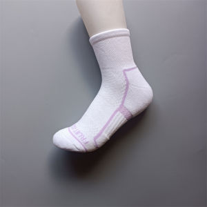 Sporting Womens Socks White Stripe Towel Bottom Mid-Calf Breathable Sweat Absorbent Running Fitness Cotton Socks