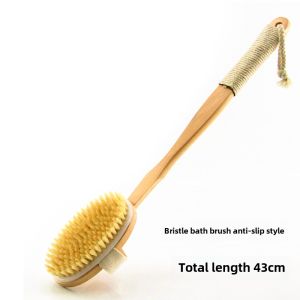 Long Handle Bath Brush Body Scrubbing Tool Hard Bristle Back Cleaning Mud Rubbing Bathing Tool Soft Bristle for Home Use