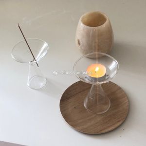 Shinymomo Glass Sand Timer Incense Holder Korean Style Hotel Soft Decoration Folkline Incense Burner Home Decorative Ornaments