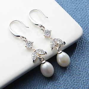 Natural Freshwater Pearl Earrings Womens Face Slimming Elegant Autumn Winter Drop Earrings Trendy Jewelry Gift