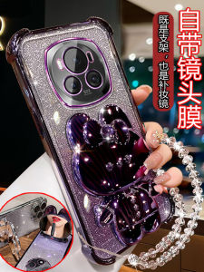 Huawei Honor Magic6 Silicone Phone Case Full Cover with Lens Film Four Corners Anti-Fall Womens Style Creative Fashion Protection Shell