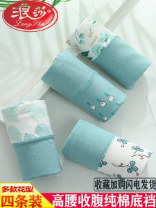 Langsha Womens Cotton Underwear High Waist Abdomen Control Pure Cotton Winter Collection Comfortable Breathable Triangle Pants